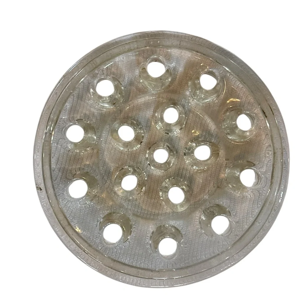 Clear Glass Flower Frog with 16 holes